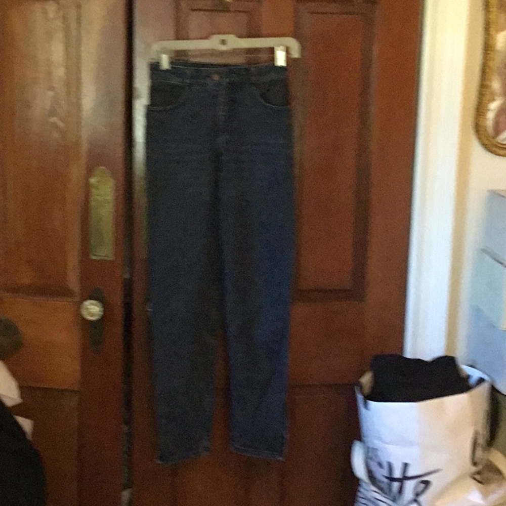 Vtg classic Guess Jeans with leather accents, ankle zippers SZ 28 like new
